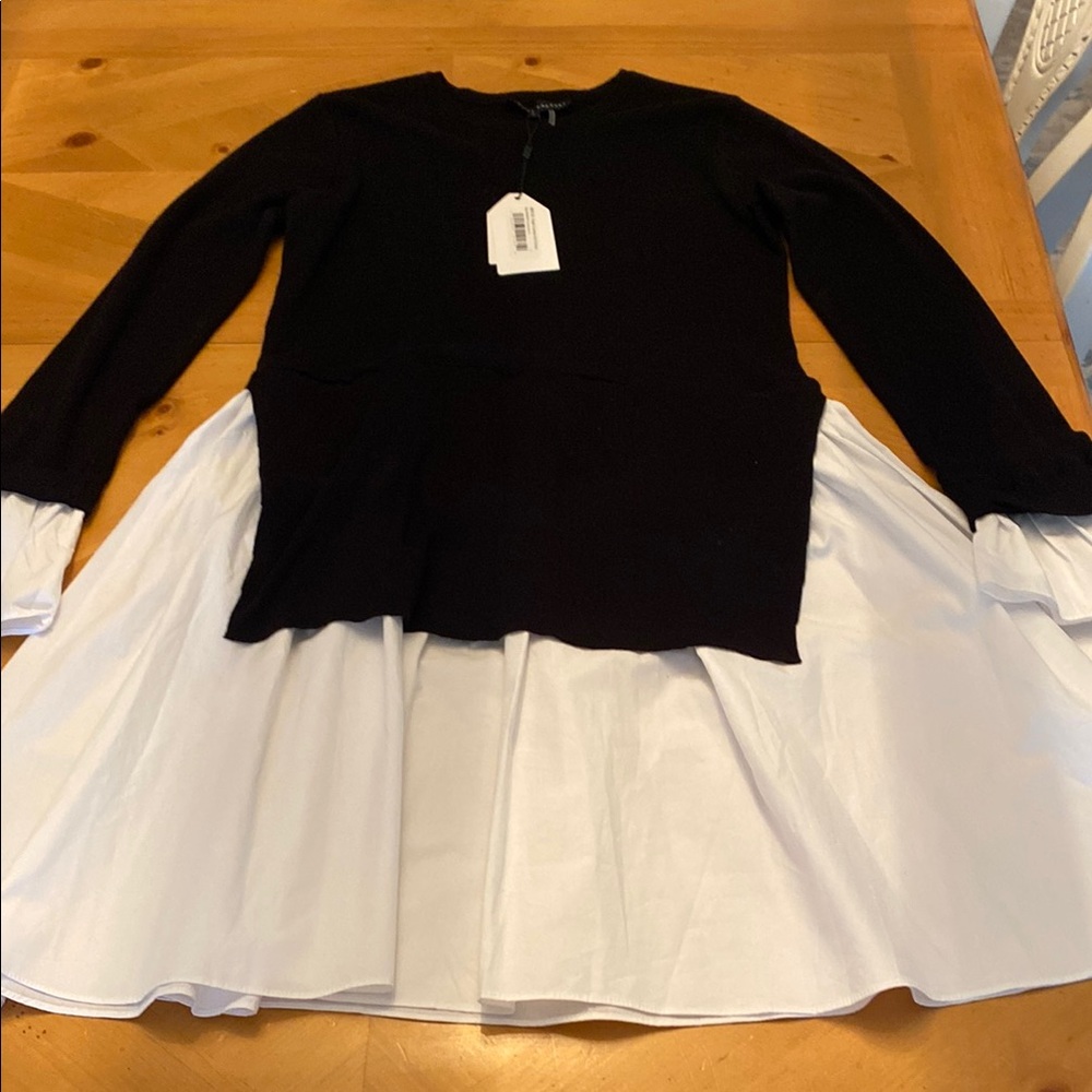 Black and White Long Sleeve Dress